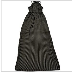 DUE TIME MATERNITY Striped Pinstripe Strappy Maxi Stretch Sundress Dress M